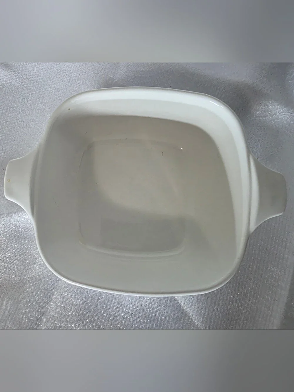 Corningware 22 Oz. White Square Ceramic Dish with Blue Gloral